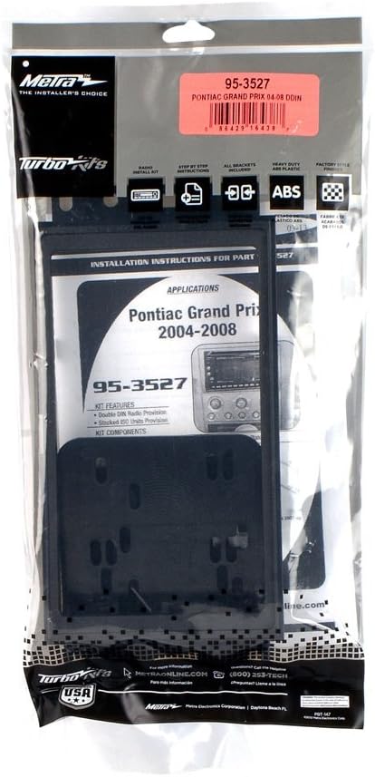 Metra 95-3527 Double DIN Installation Dash Kit for 2004-up Pontiac Grand Prix Vehicles (Black)