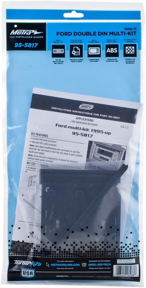 Metra 95-5817 Double-DIN Stereo Installation Dash Kit Fits Select 1995-2011 Ford, Lincoln, Mercury, and Mazda Vehicles