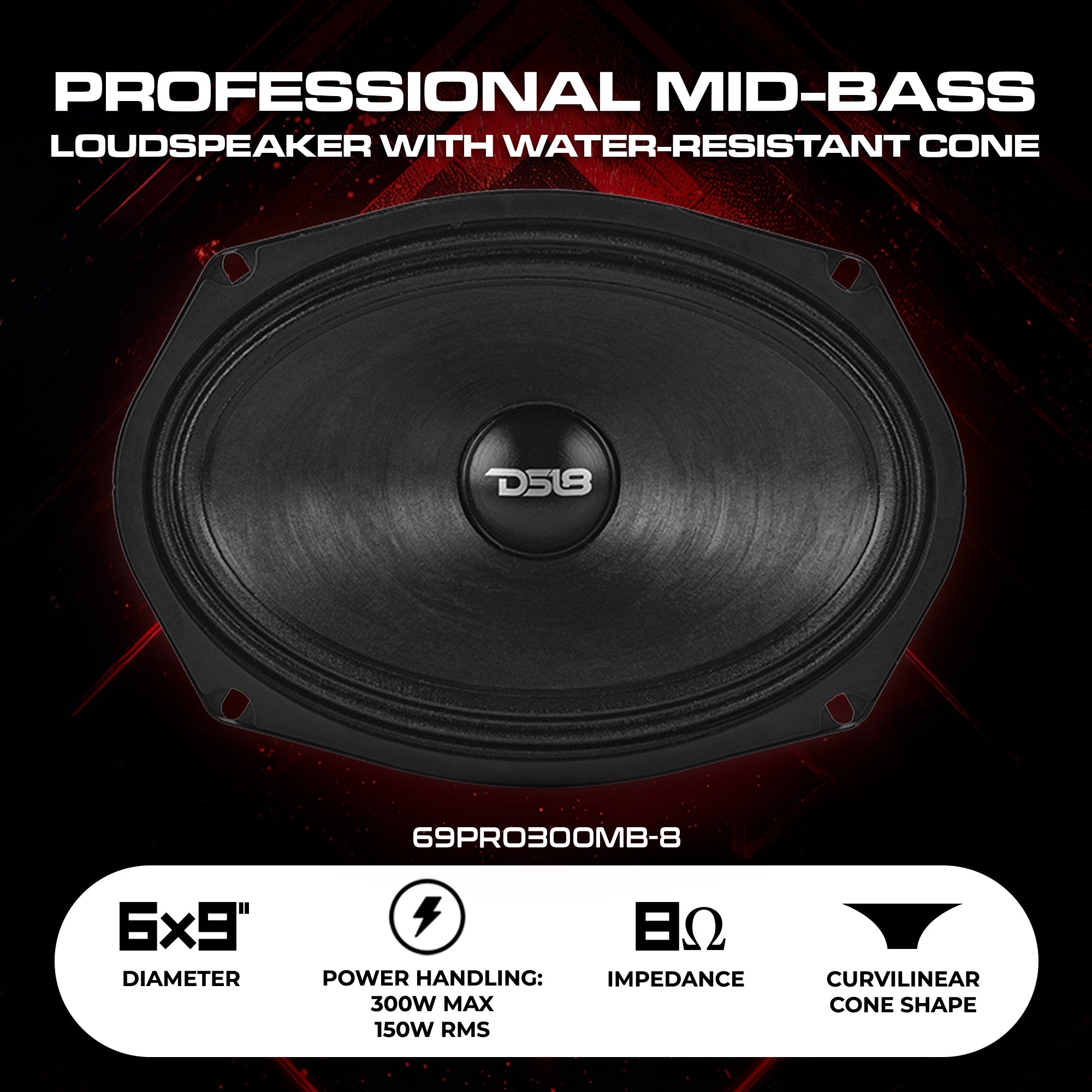 6x9” Water-Resistant Mid-Bass Loudspeaker | 150W RMS 8-Ohm