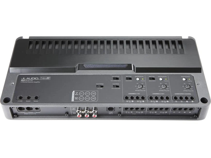 JL Audio RD900/5 5-channel car amplifier — 70 watts RMS x 4 at 4 ohms + 500 watts RMS x 1 at 2 ohms