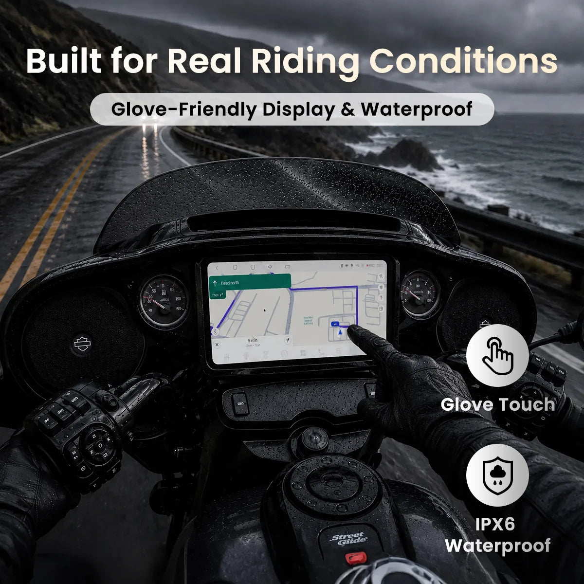 Vinland Rebel 8.25″ OEM-Fit Motorcycle Head Unit for 2014–2023 Harley-Davidson Touring Models