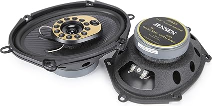 Jensen JS68T Full Range 6″x8″ 3-Way Speakers | Multi-Fit Design | Fits 5″x7″ Openings | Sold in Pairs
