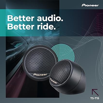 Pioneer TS-T15 3/4” Soft Dome Tweeter Car Speakers, Smooth Upper Range, Clear Sound Quality, Flush and Surface Mounting Capabilities, Pair with Midrange Drivers and Subwoofers for Full Sound (Pair)