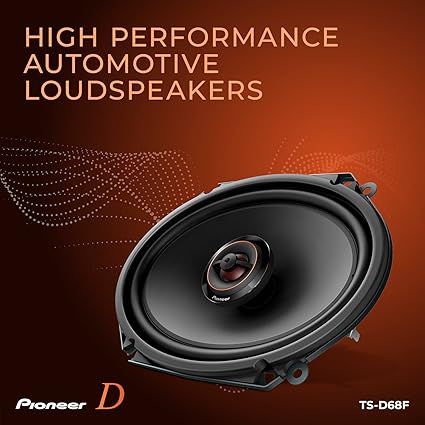 PIONEER TS-D68F 2-Way Car Audio Speakers, Full Range, Clear Sound Quality, Easy Installation and Enhanced Bass Response, 6 x 8” Speakers