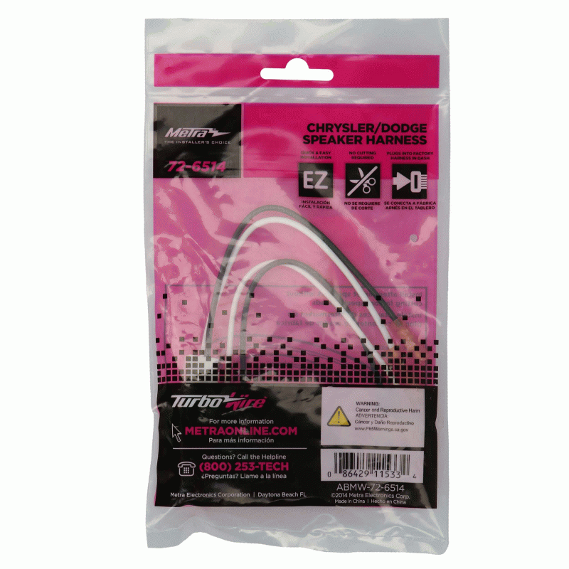 Metra 72-6514 Chrysler/Dodge 1990-Up Speaker Harness - Pair