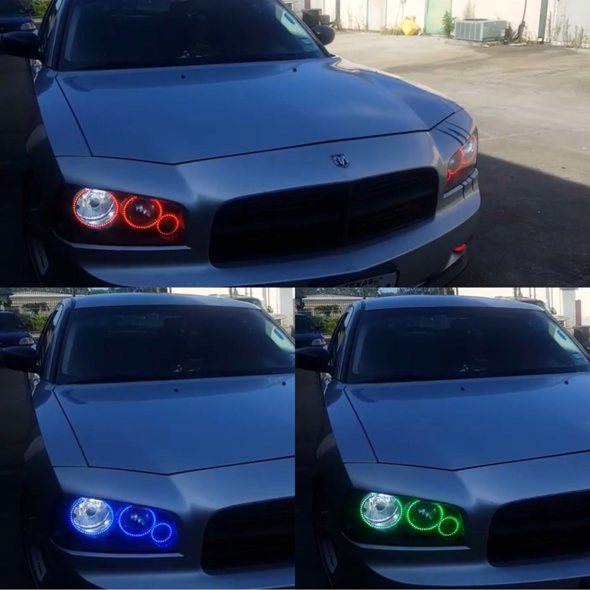 2005 - 2010 Dodge Charger Headlight Color Changing RGB Halo Ring Set