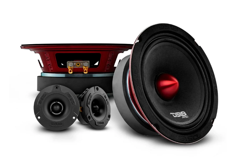 DS18 Car Audio Bundle – SS-SSTT265-3-VINYL Panel for Standard Cab Trucks + DS18 Pair PRO-X6.4BM Midrange Speakers & PRO-TW1X/BK Tweeters | Pro Audio Package