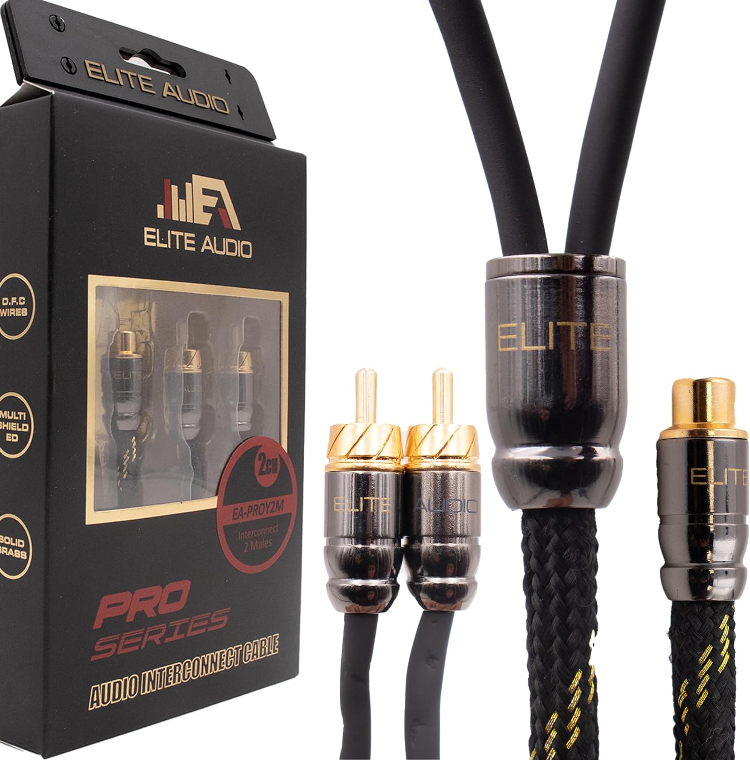 Elite Audio Pro Series RCA Cable Y-Adapter - Single Female to Dual Male