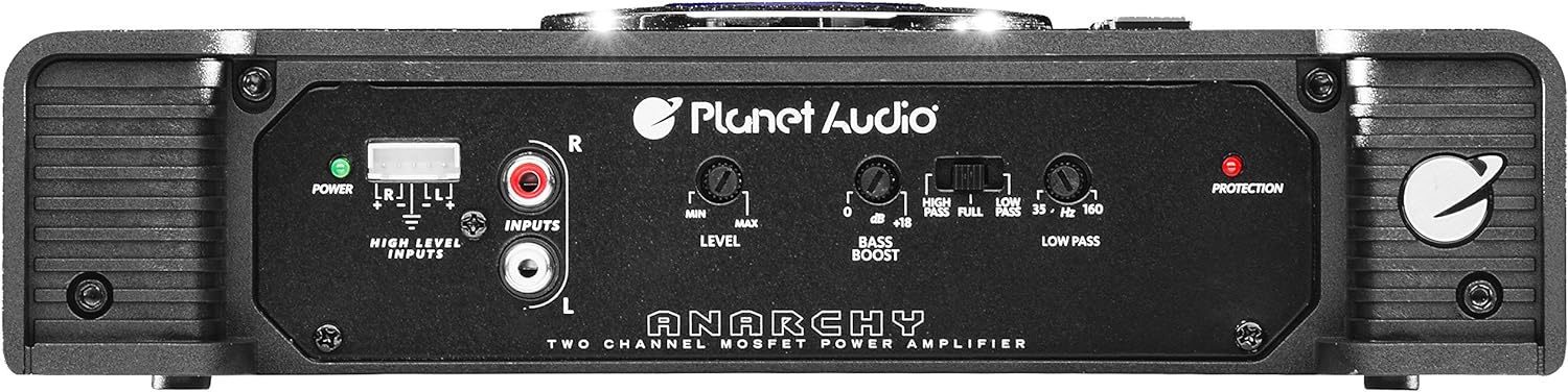 Planet Audio AC600.2 2 Channel Car Amplifier - 600 High Output, Full Range, Class A/B, 2 - 4 Ohm Stable, Mosfet Power Supply, Bridgeable