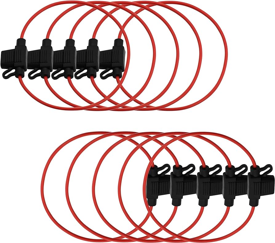 ATM Water Resistant 18 GA Fuse Holder W/Cap - 10 pack