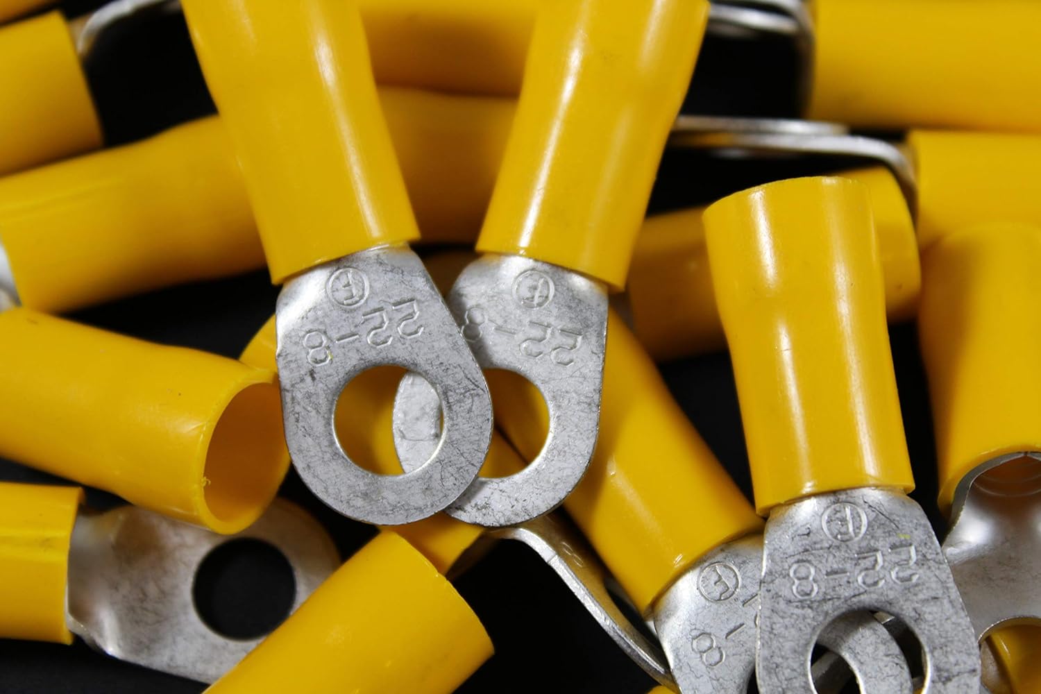 Install Bay YVRT4516 Yellow Vinyl Ring Terminal 4 Gauge 5/16 inch - Package of 25