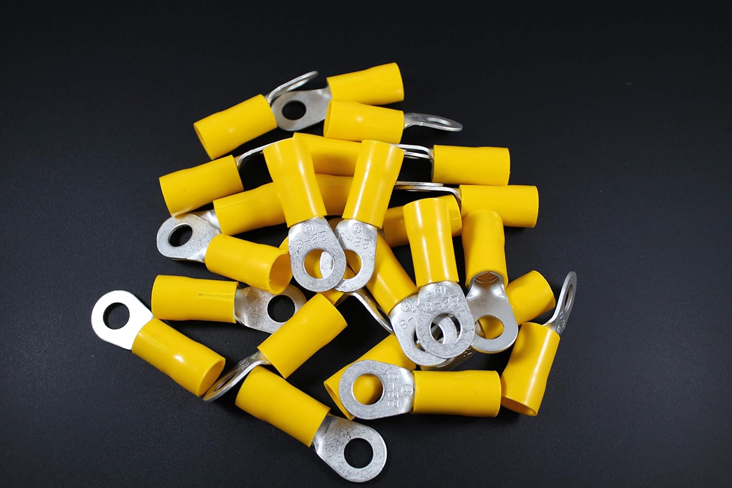 Install Bay YVRT4516 Yellow Vinyl Ring Terminal 4 Gauge 5/16 inch - Package of 25