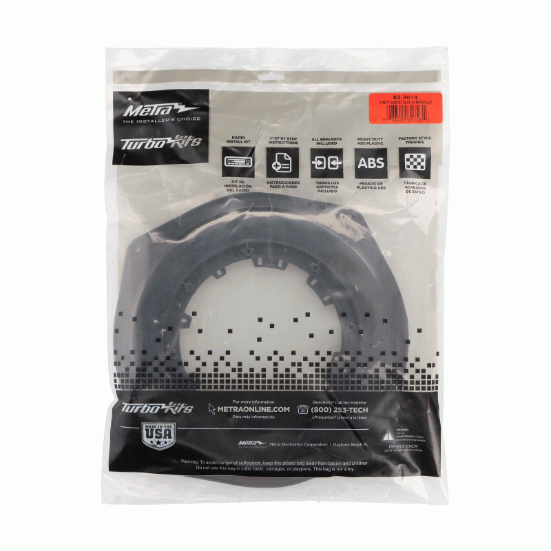 Metra 82-3014 Corvette 2005-2013 Speaker Adapters - 6 to 6.75 Inch Front D