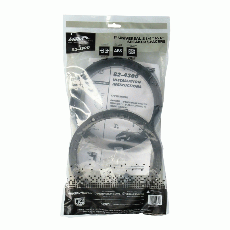 Metra 82-4300 Universal 1 Inch Plastic Spacer Rings