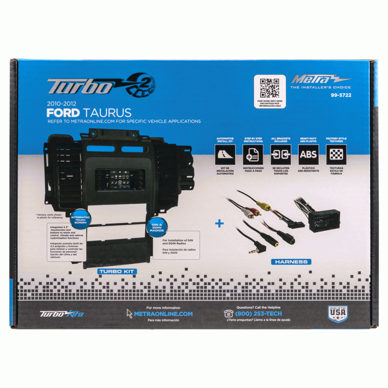 Metra 99-5722 Ford Taurus (w/ key start) 2010-2012 - TurboTouch Kit