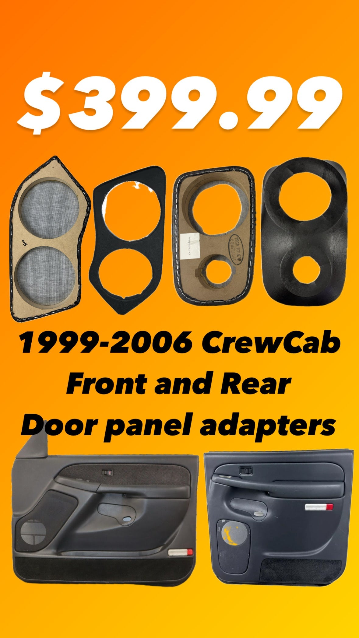 ECA 99-06 Silverado Sierra Yukon Tahoe Suburban Spacer Adaptor for Front and Back Door Pod Baffles