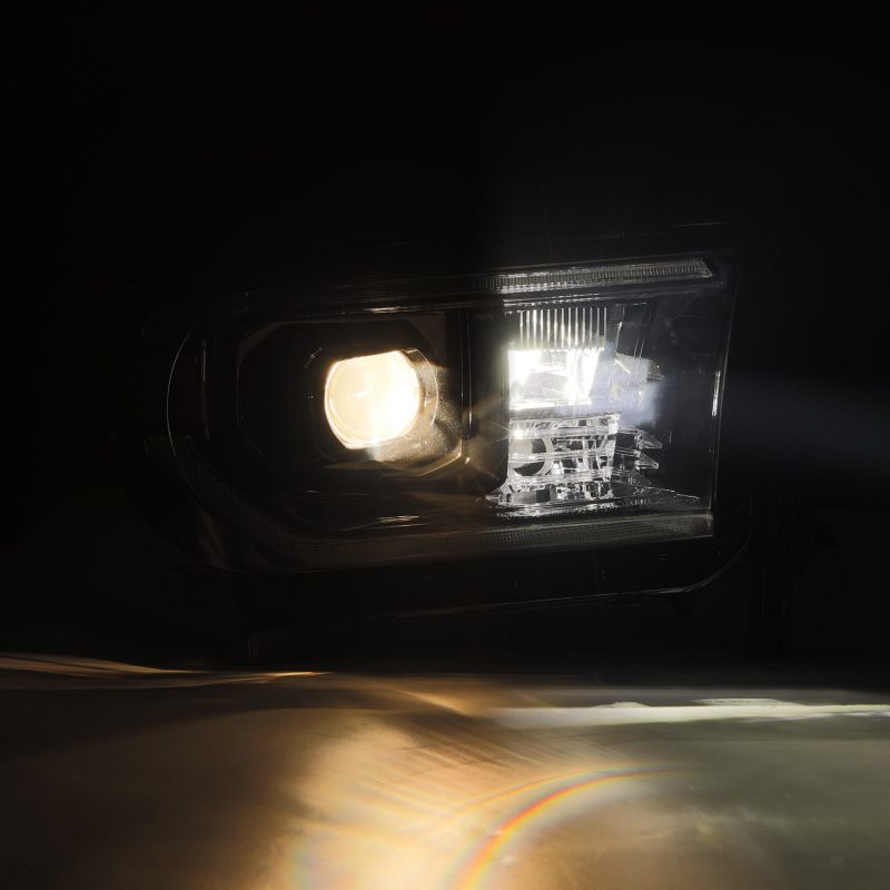 AlphaRex 07-13 Toyota Tundra/08-17 Toyota Sequoia MK II LUXX-Series LED Projector Headlights Alpha-Black (With Level Adjuster)