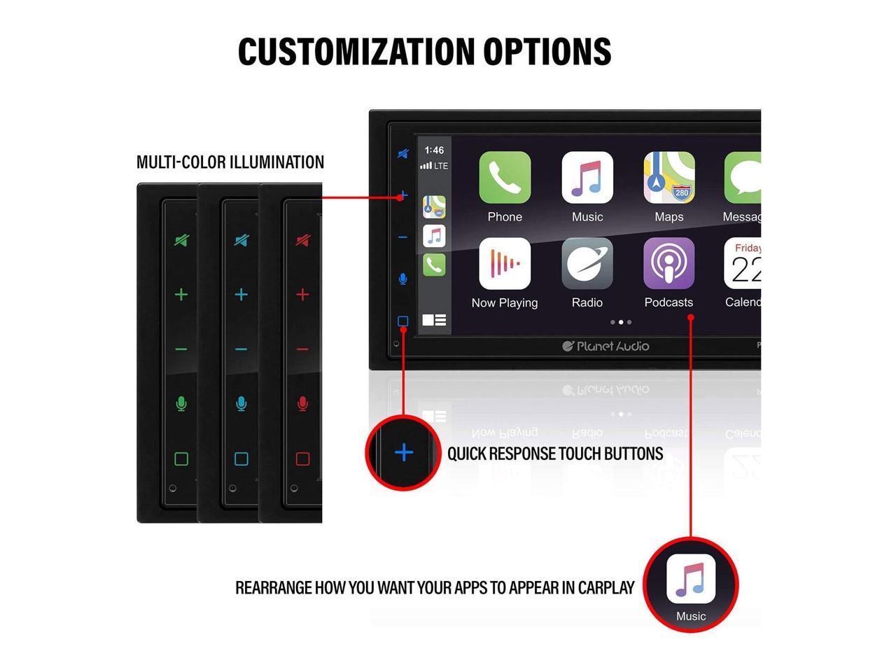 Planet Audio P9900CPA Bluetooth 6.75 Inch Touchscreen Car Multimedia Player