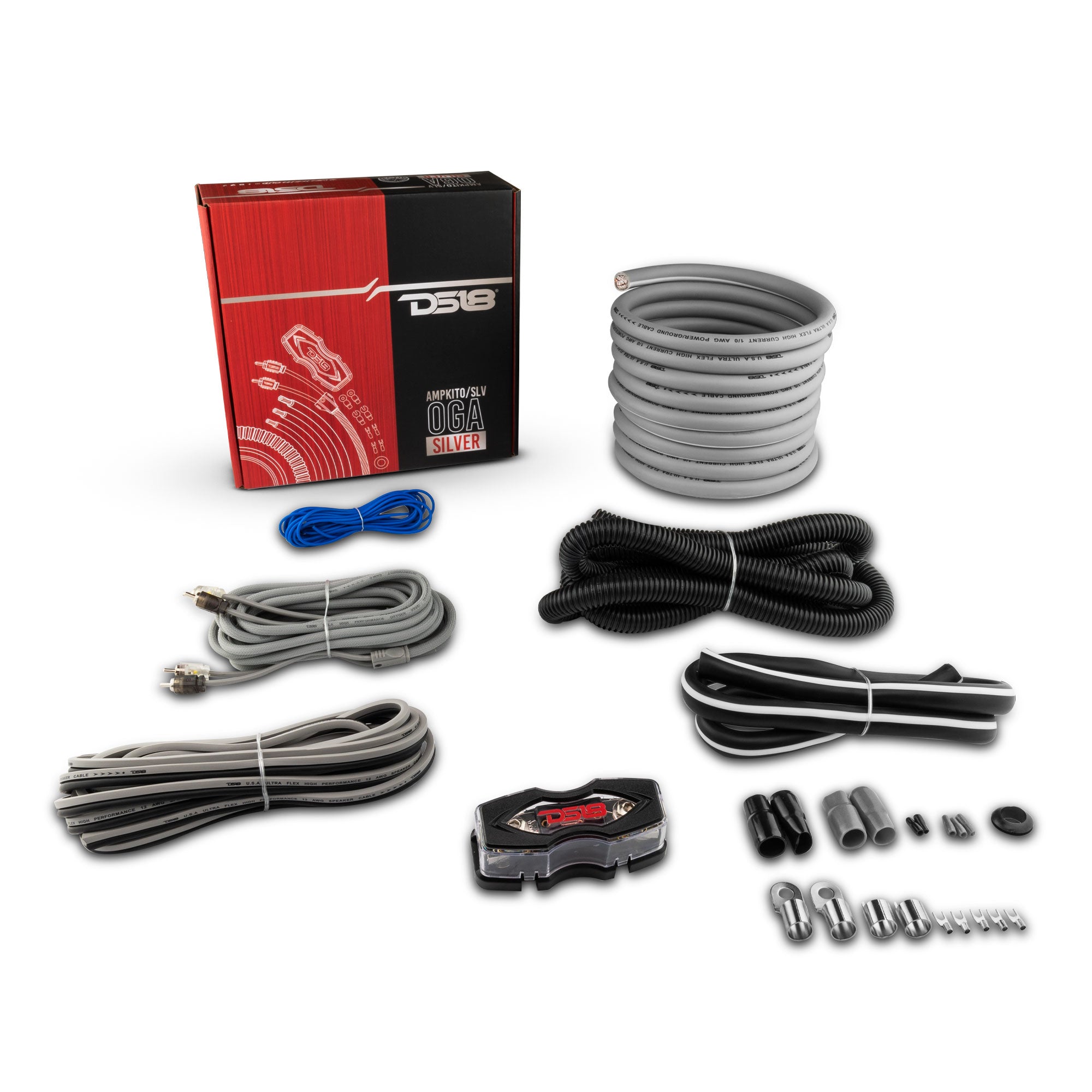 0-GA Amplifiers  Installation Kit Silver
