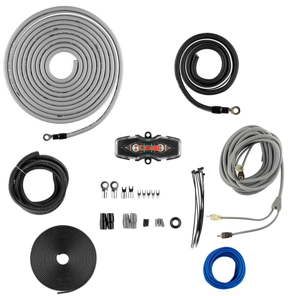 DS18 4-GA Amplifier Installation Wiring Kit Silver
