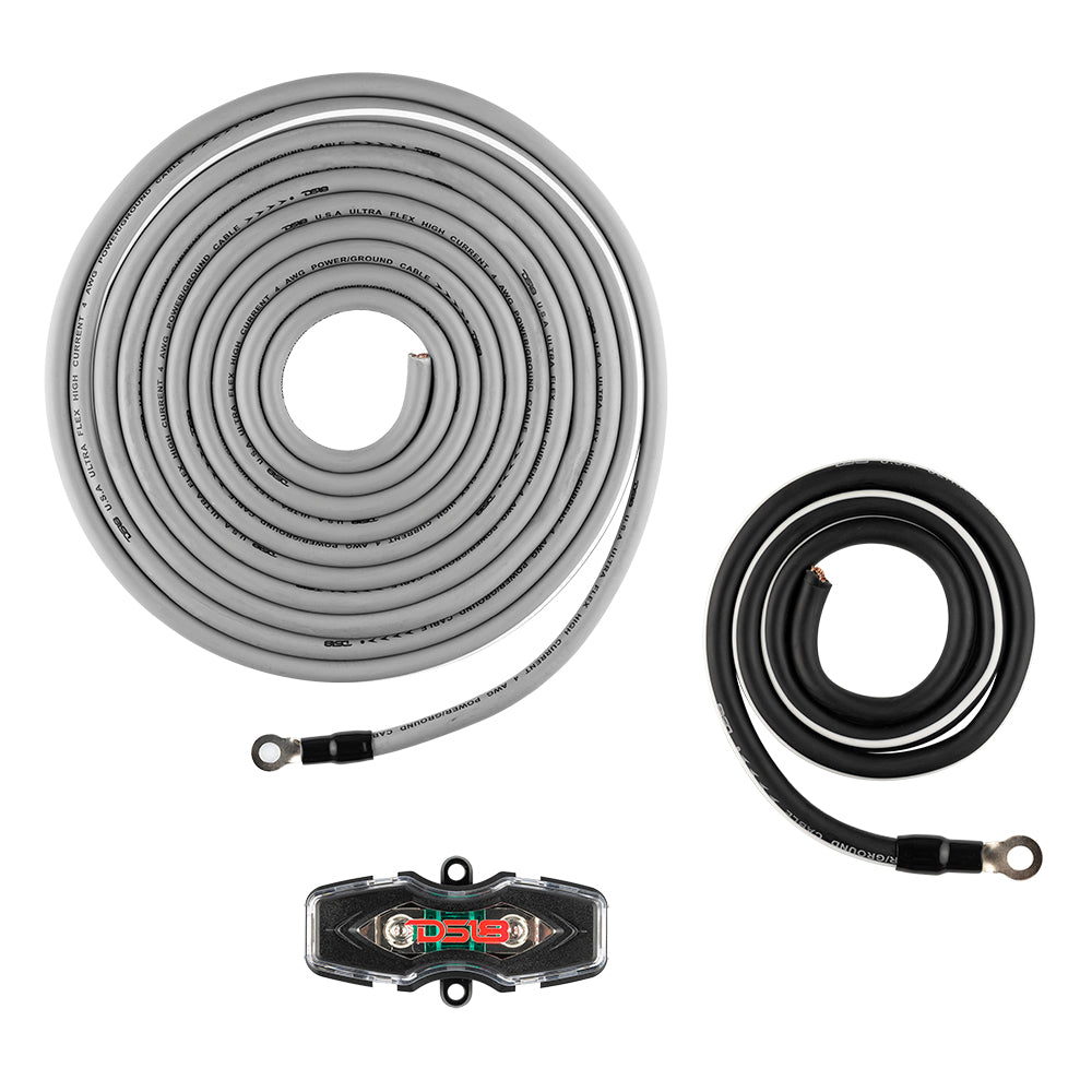 4-GA Amplifier Installation Wiring Kit Silver