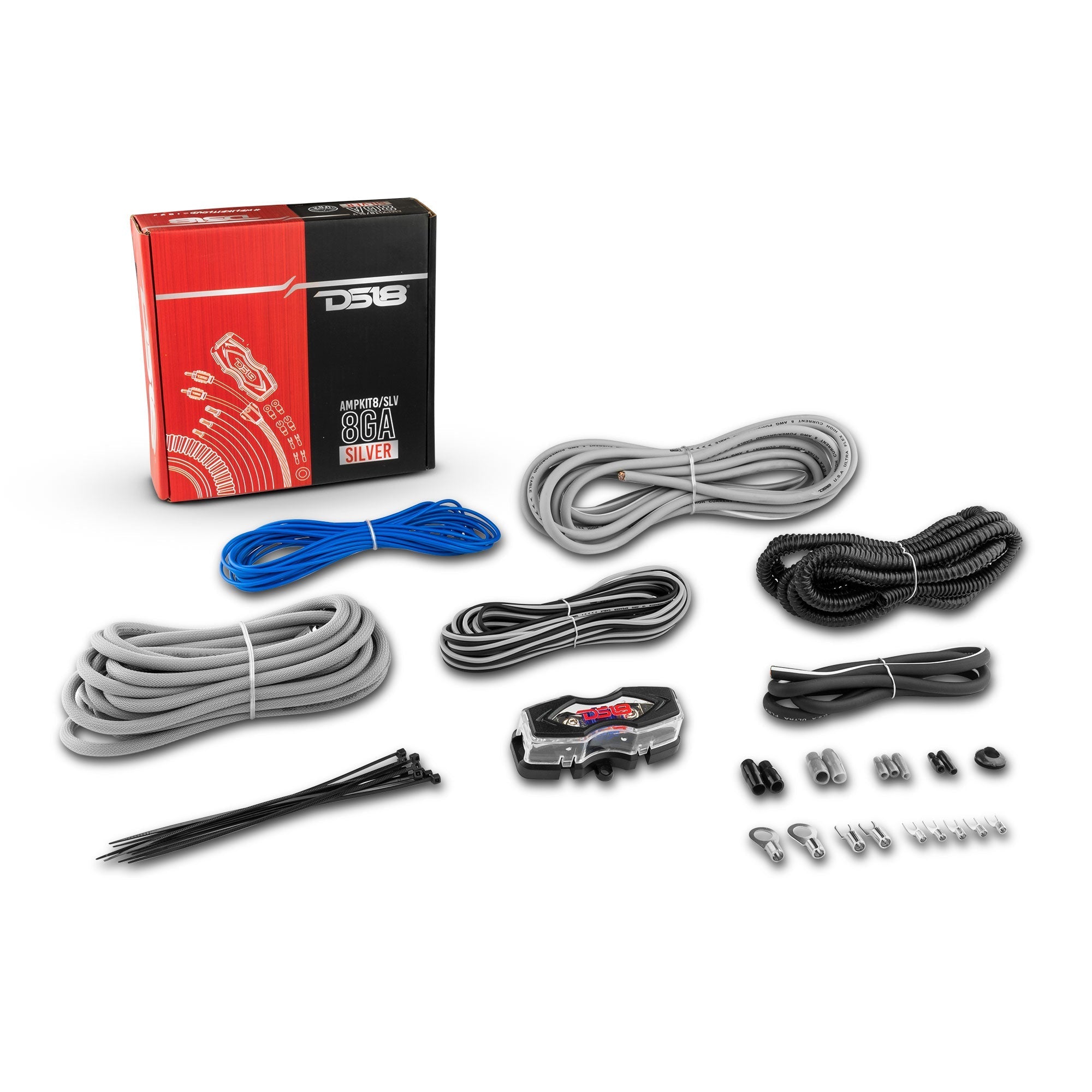 DS18 8-GA Amplifier Installation Kit -Silver