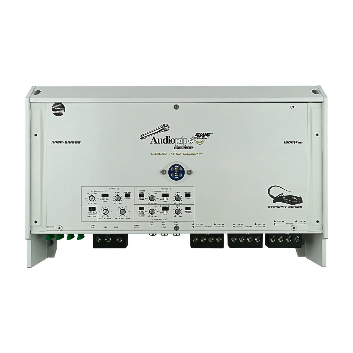 Audiopipe APSR-6185GS-3000W 6-Channel Class D Marine Amplifier