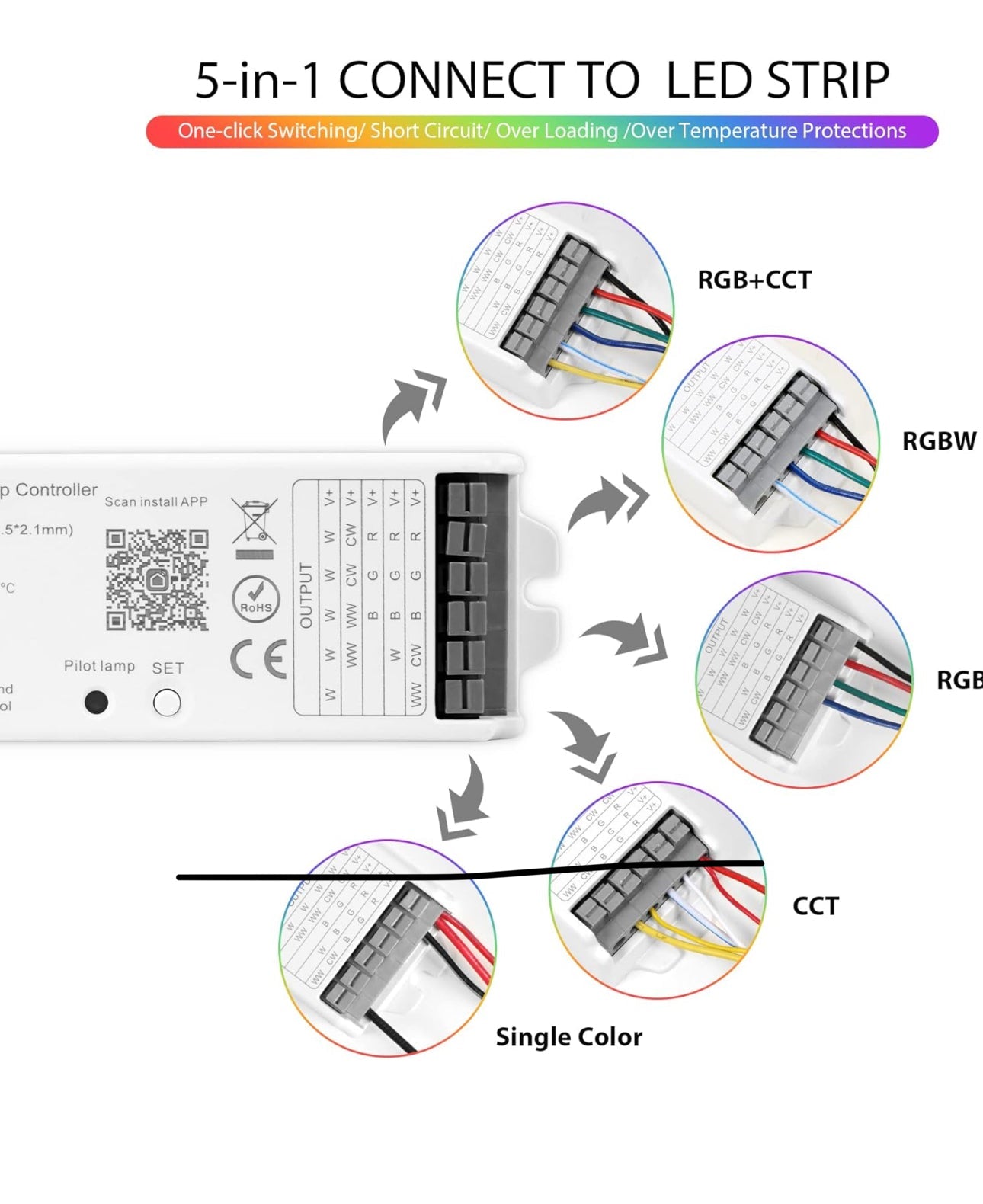ECA RGB / RGBW Bluetooth Controller Module M7 Mini for RGB color changing Halo kits or Headlights.