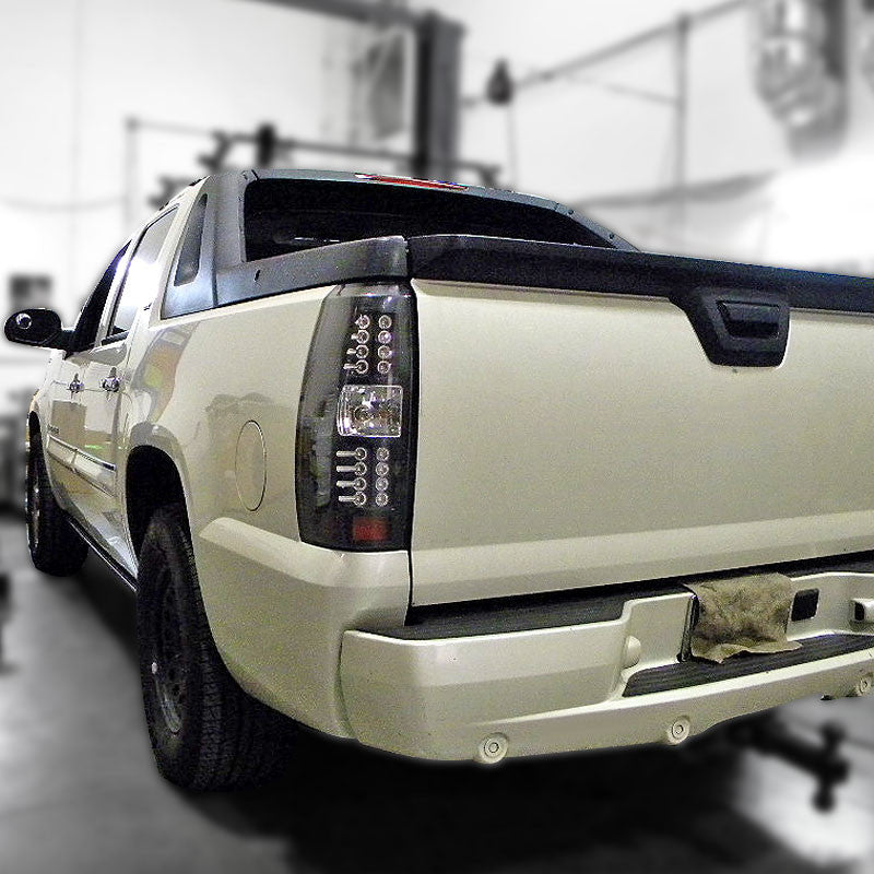 Spec-D 07-12 Chevy Avalanche LED Tail Lights Matte Black/Clear