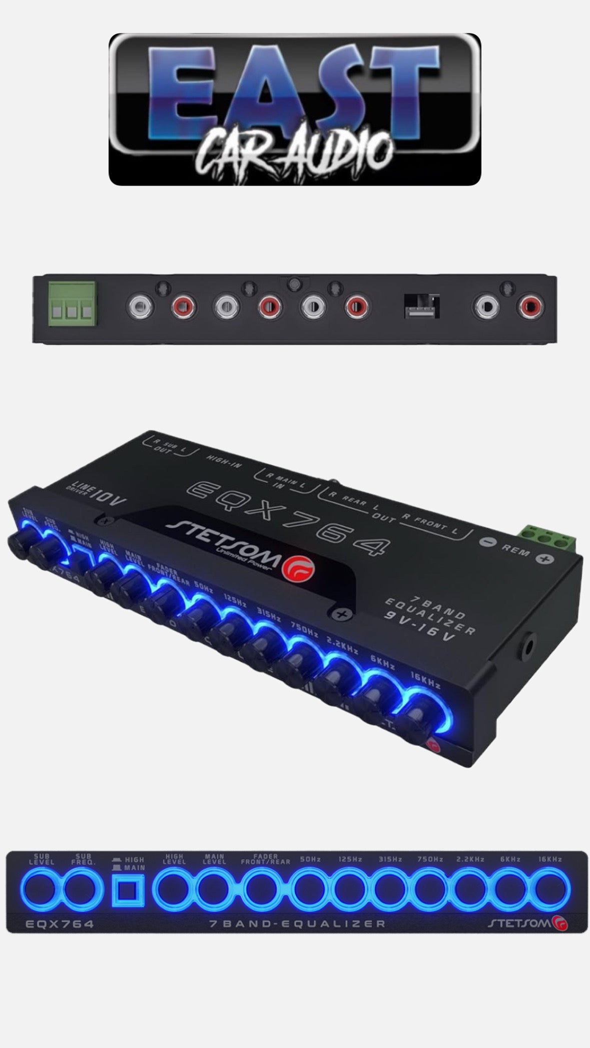 Stetsom EQX764 7-equalization bands, 4 input channels and 6 output channels