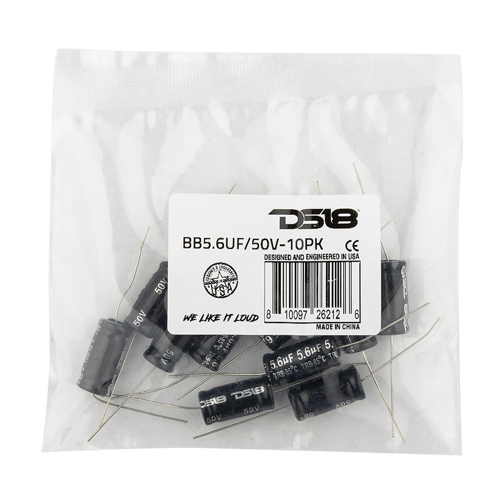 DS18 BB5.6UF/50V-10PK Bass Blocker 7KHz @ 4 ohms or 3.5KHz @ 8 ohms 6DB/OCT Driver 10PCK