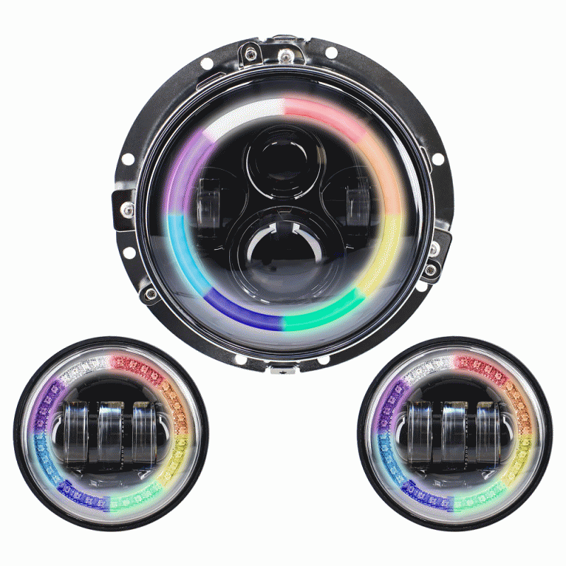 Metra BC-706RGBKT Round Motorcycle Headlight - 7 Inch/4.5 Inch