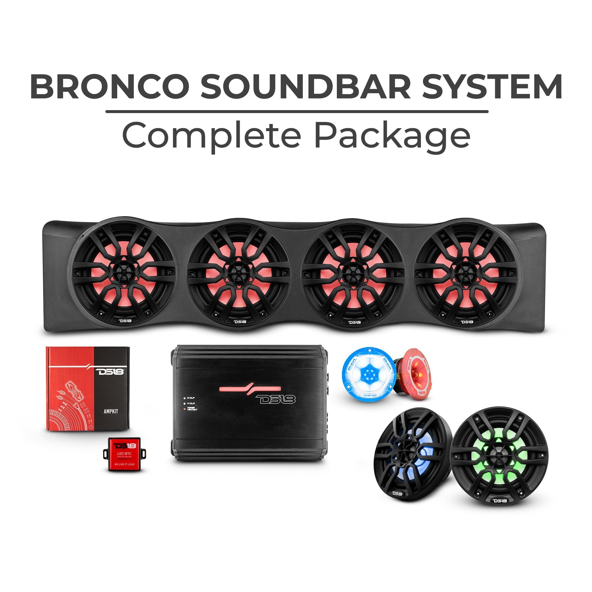 Ford Bronco 6th Gen 4 Door Rear Mount Sound Bar System Complete Package