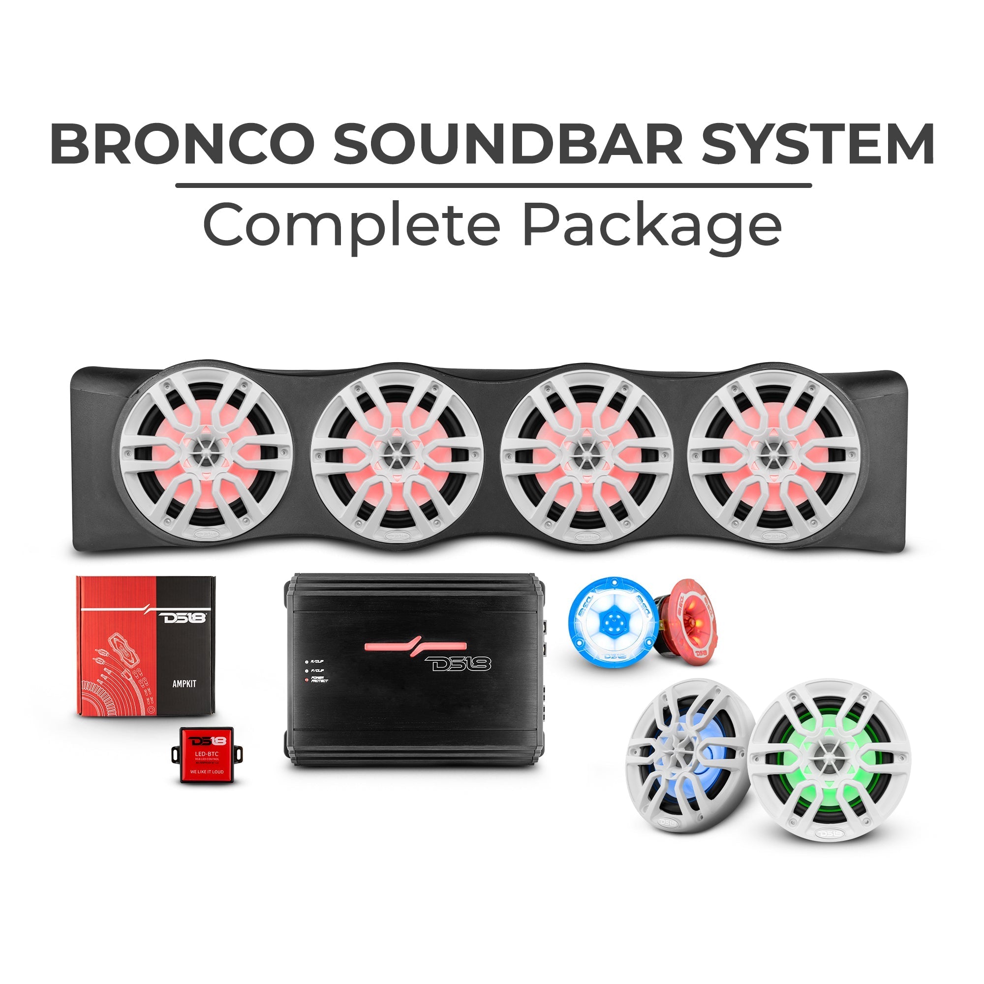 Ford Bronco 6th Gen 4 Door Rear Mount Sound Bar System Complete Package