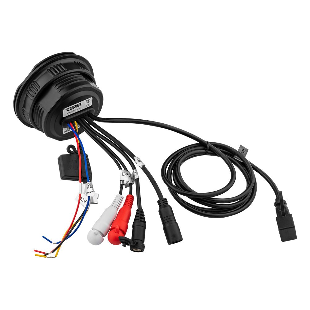 Marine And Powersports Waterproof Bluetooth Audio Receiver With Controls and Microphone