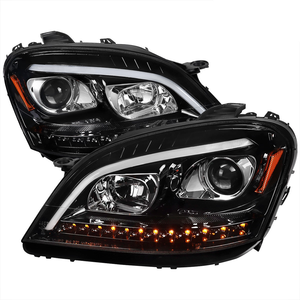 Spec-D 06-08 Mercedes W164 SEQ LED Headlights Black