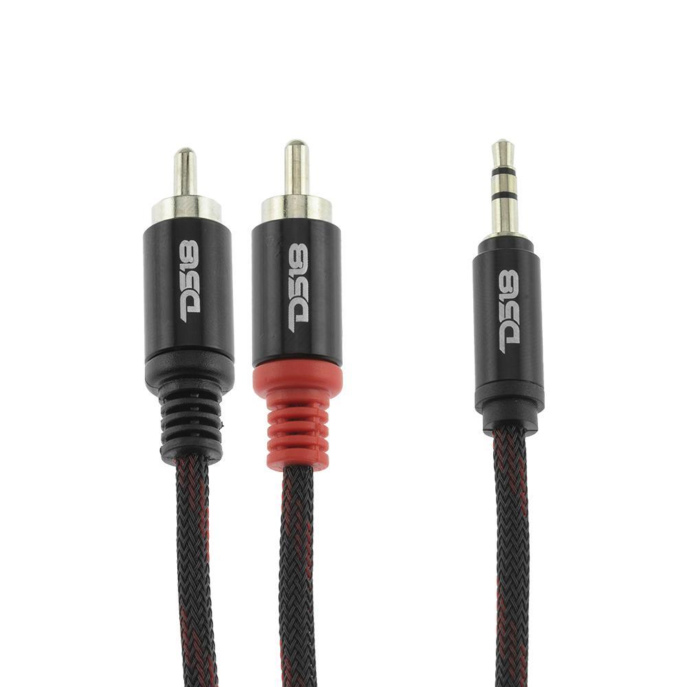 DS18 High Quality 100% OFC AUX to RCA Cable 3 FT.