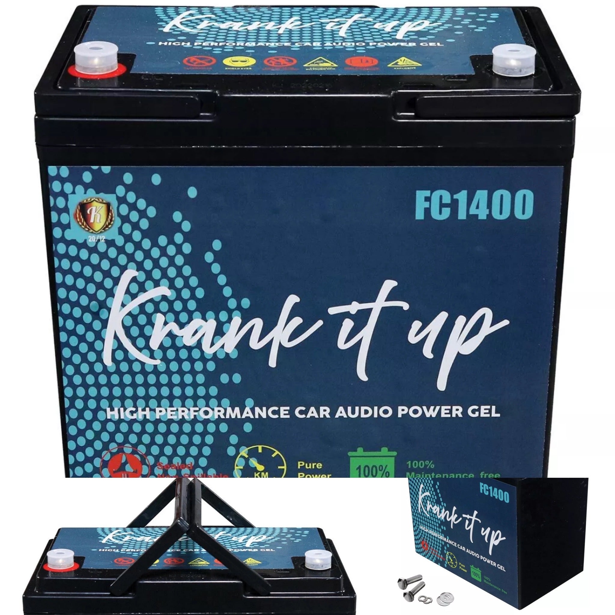 KRANK IT UP FC1400 12 VOLT 1500 WATTS / 60 AMP HOURS CAR AUDIO AGM Power cell Battery