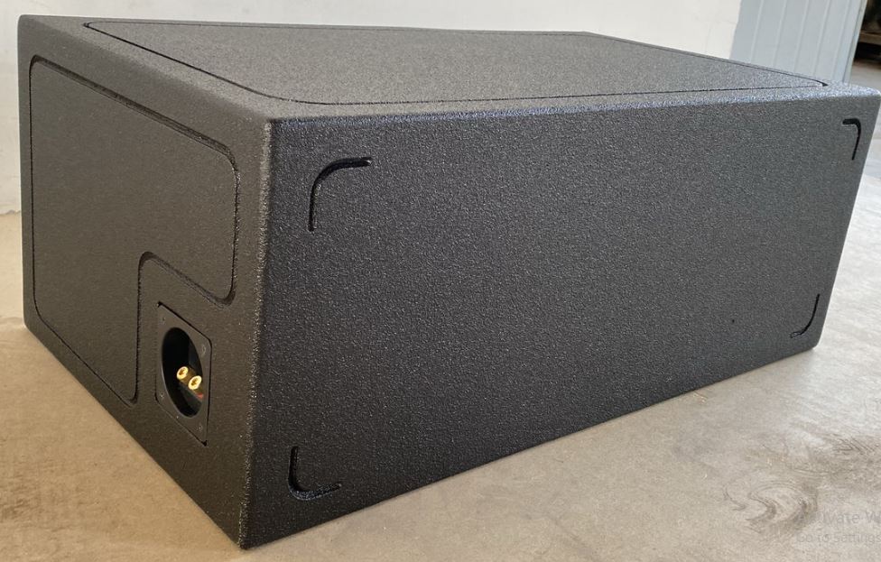 Elite Audio EBOX-BLVD10CP Center-Split Vented Dual 10” Subwoofer Enclosure - Polyurethane Bed Liner Finish, 3/4” MDF with 1” Front Baffle, Pro-Tuned Ports, High-Current Terminals for Enhanced Bass & Superior Sound Quality