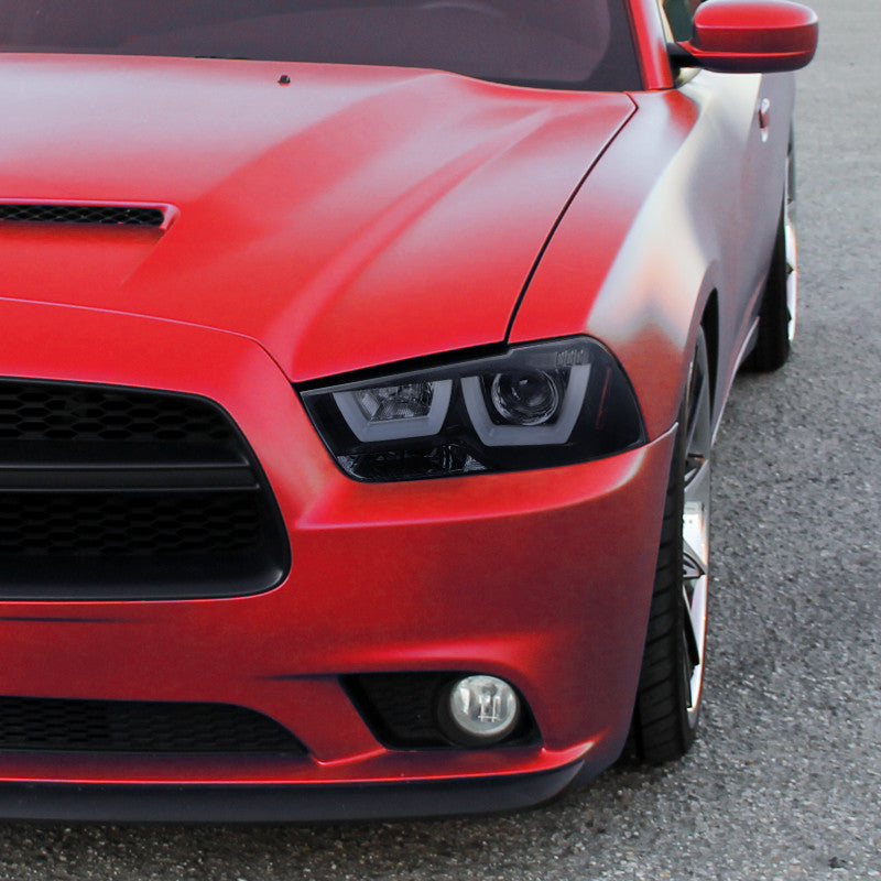 Spec-D 11-14 Charger U-Shape LED Headlights Black/Smoked