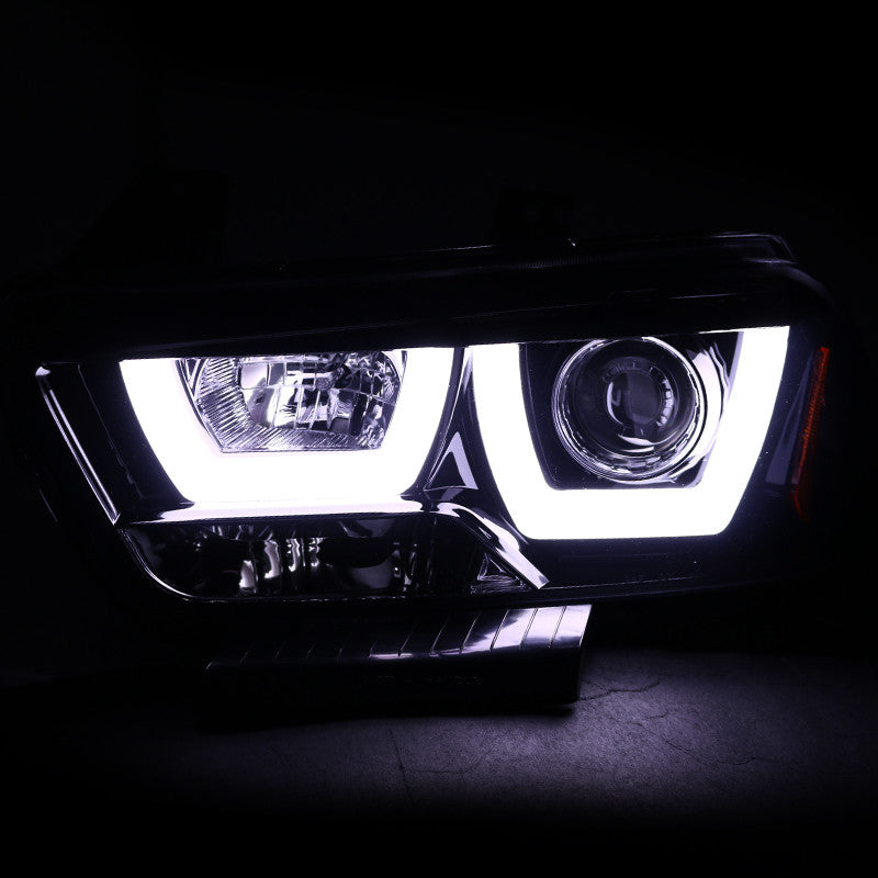 Spec-D 11-14 Charger U-Shape LED Headlights Black/Smoked