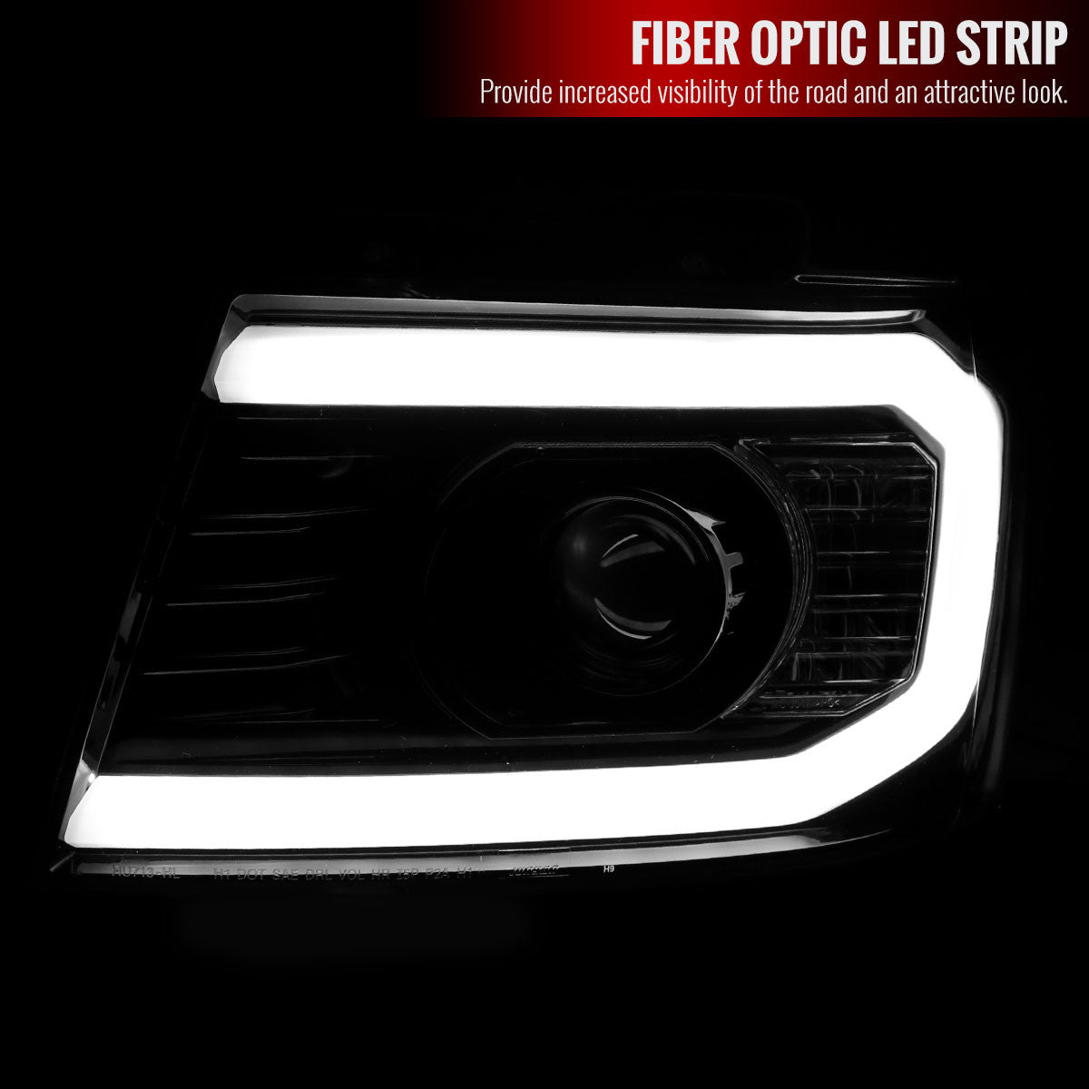 Spec-D 07-14 Chevy Avalanche Tahoe Headlights LED Bar Black