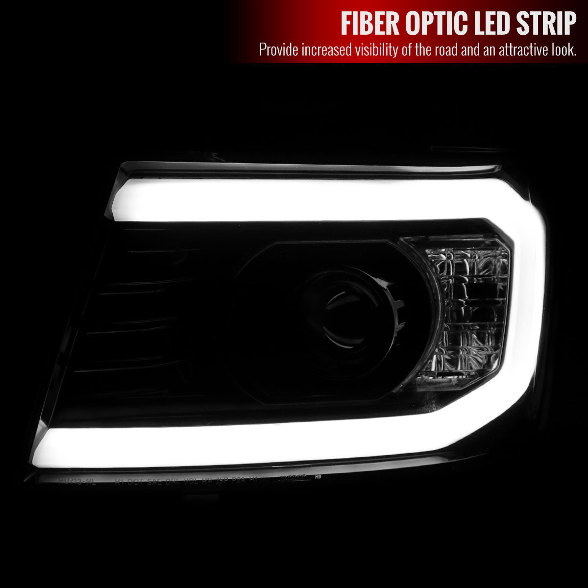 Spec-D 07-13 Chevy Avalanche Projector Headlights Black/Clear