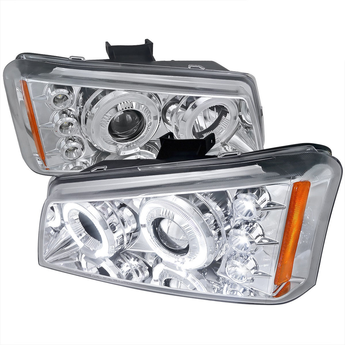 Spec-D 02-06 Avalanche 03-07 Silverado Halo Headlights Chrome