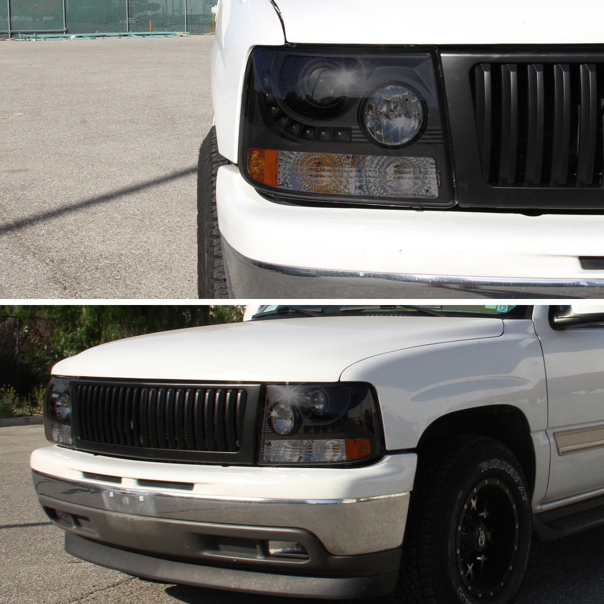 Spec-D 99-02 Chevy Silverado Projector Headlights LED Smoked