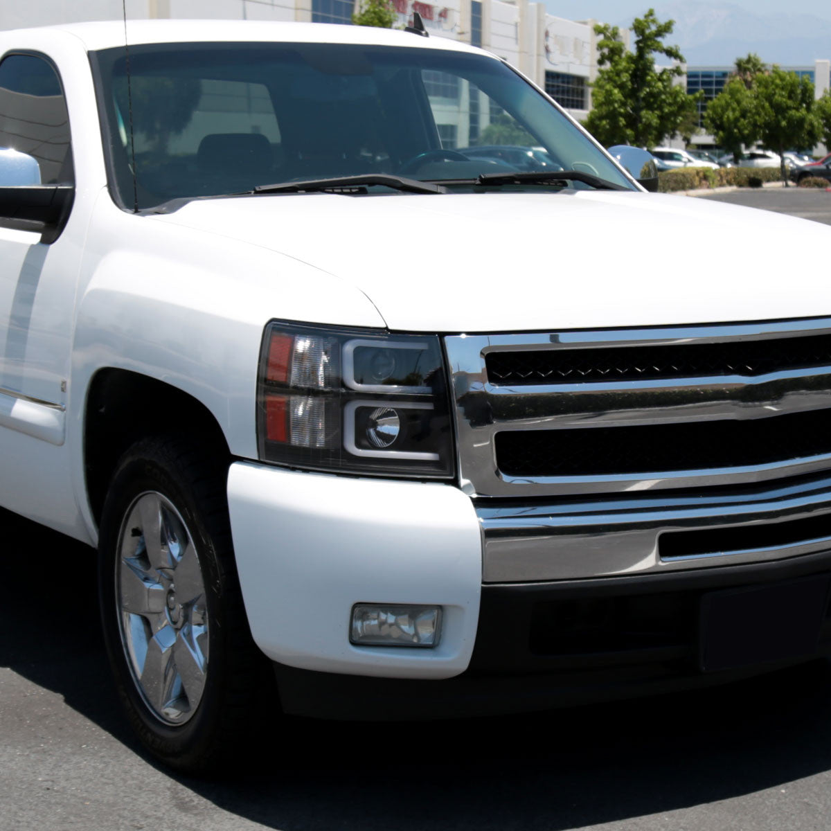 Spec-D 07-13 Chevy Silverado Pickup Projector Headlights Black