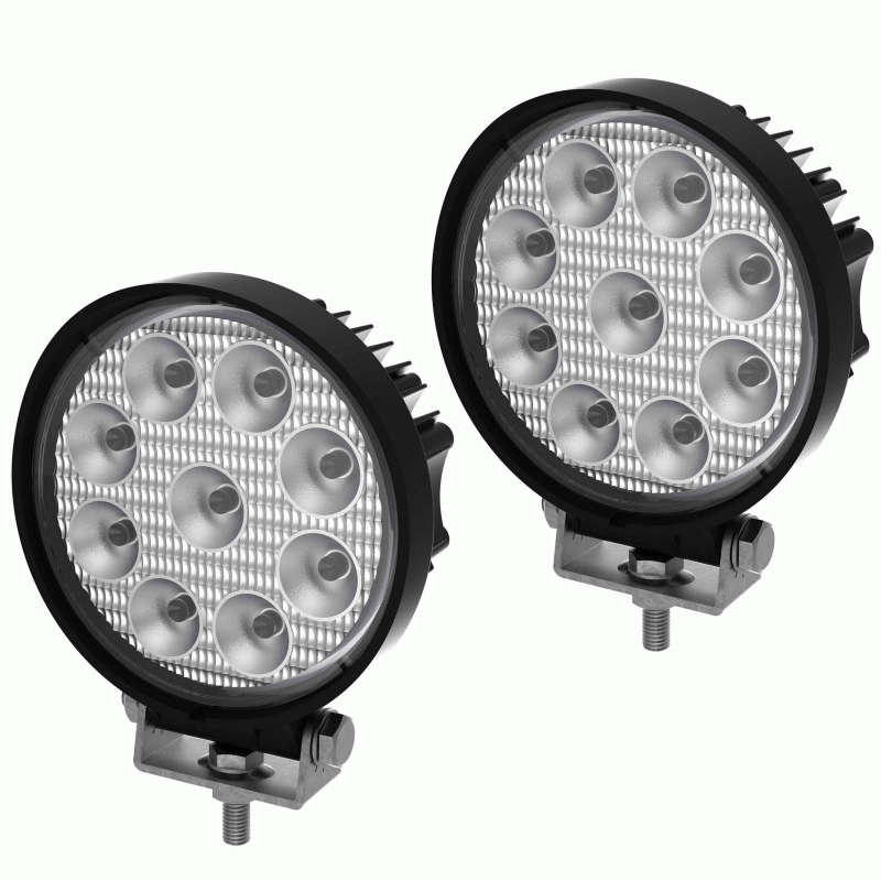 Round Driving Lights - 9 LED (2PK) - DL-DL4R
