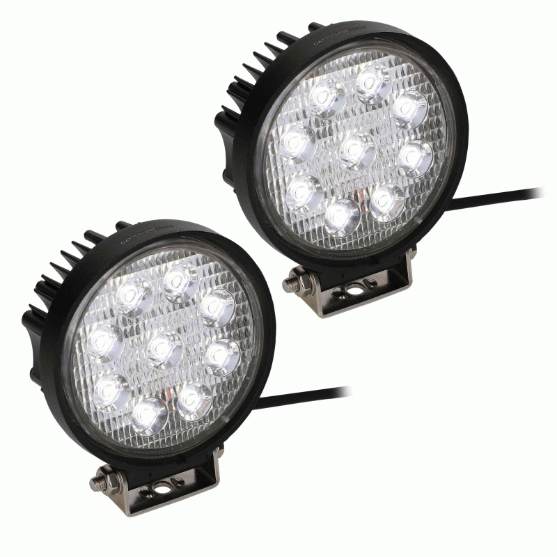 Round Driving Lights - 9 LED (2PK) - DL-DL4R