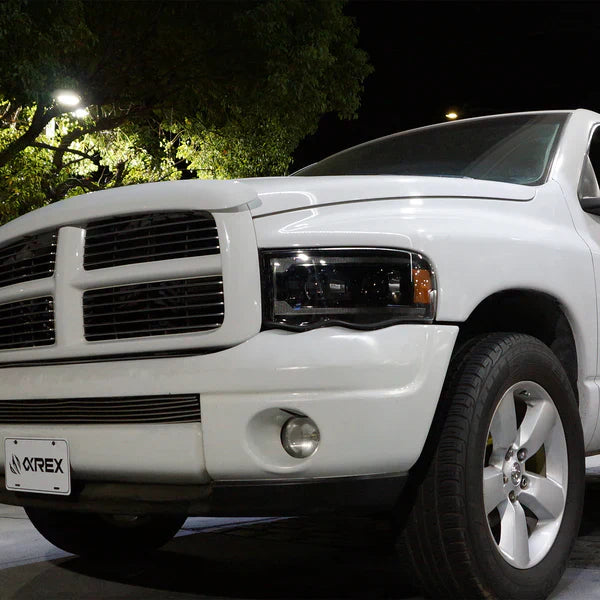 AlphaRex 02-05 Dodge Ram PRO-Series Halogen Projector Headlights Alpha-Black