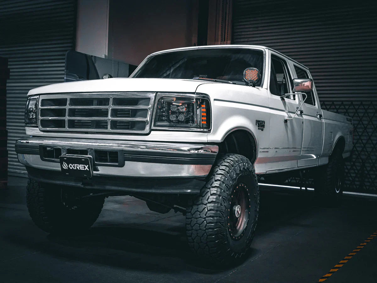 AlphaRex 92-96 Ford F-Series/Bronco NOVA-Series LED Projector Headlights Black